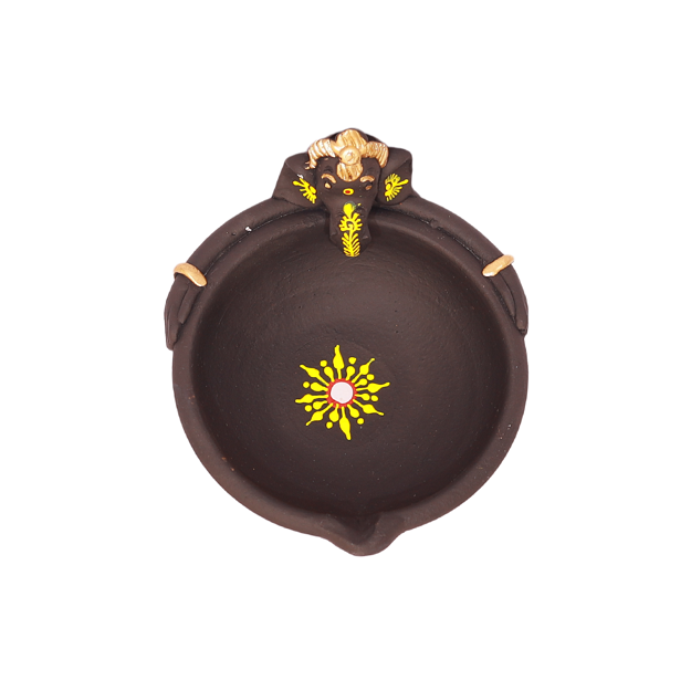 Ganesh Diya - 16x9 cm Black