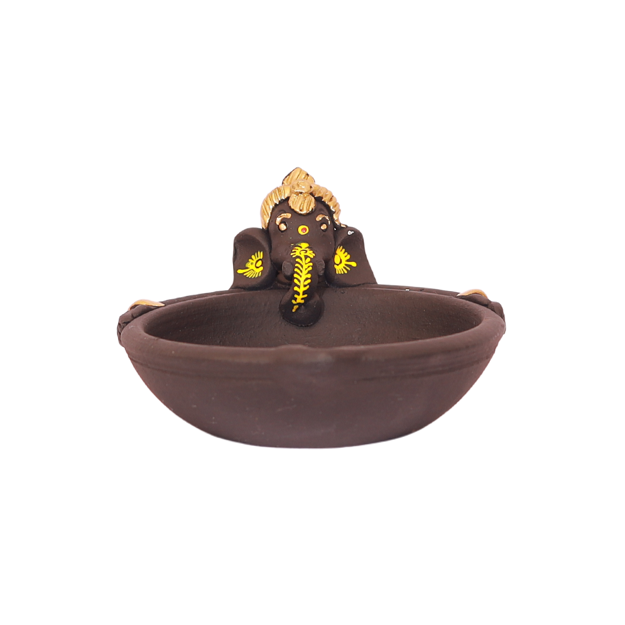 Ganesh Diya - 16x9 cm Black