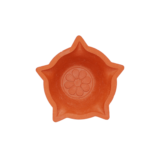 Star diya with small stand - 9x5.5 cm - pack of 10