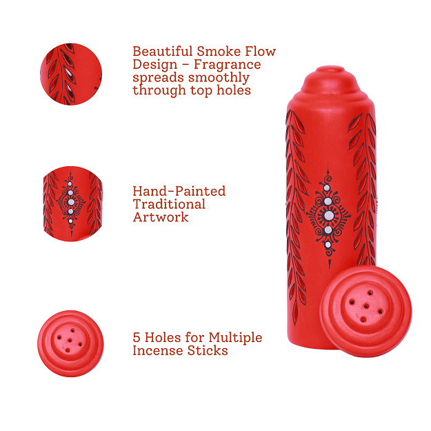 Agarbatti Stand - Cylinder Red