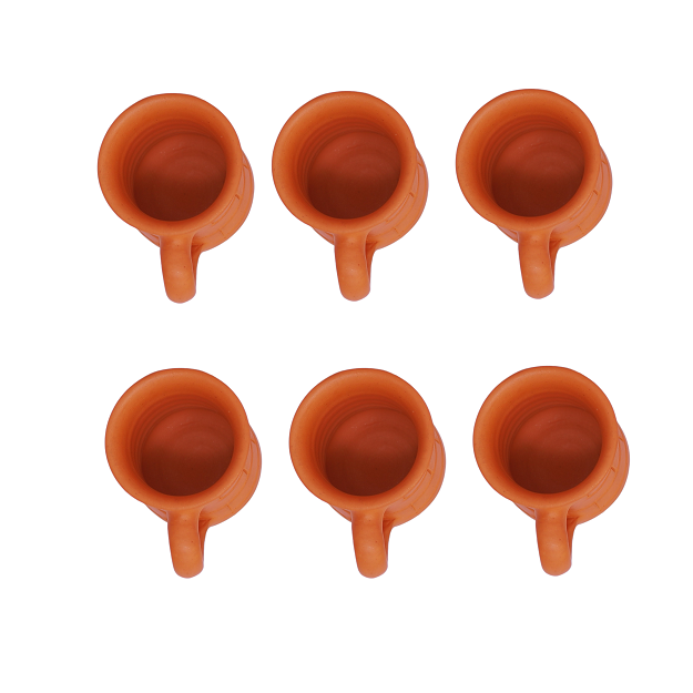 Tea Cup - brick design 10x7.5 cm - pack of 6