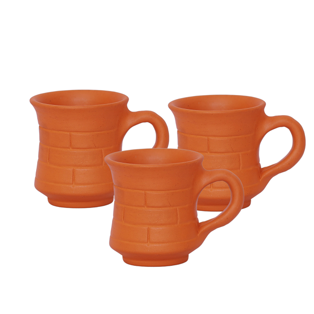 Tea Cup - brick design 10x7.5 cm - pack of 3