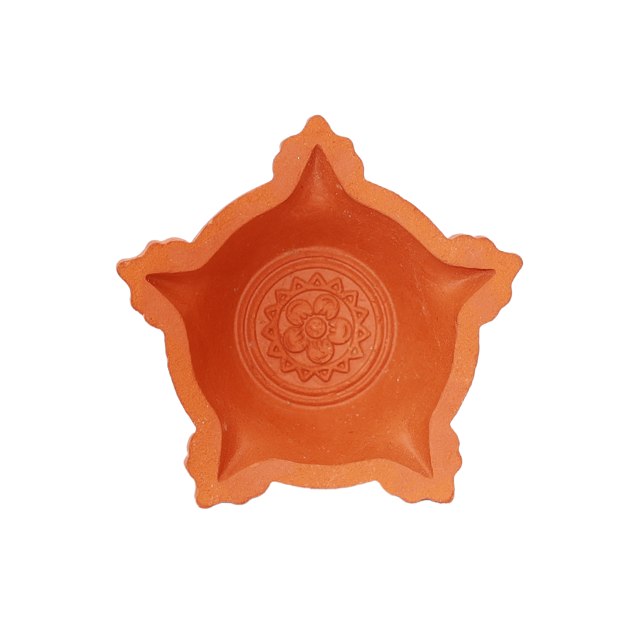 Star diya with big stand - 8x9 cm - pack of 15