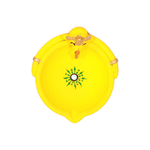 Ganesh Diya - 16x9 cm Yellow