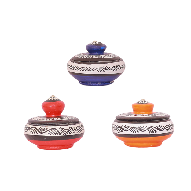 Sindoor Box - Red Blue Orange - pack of 3