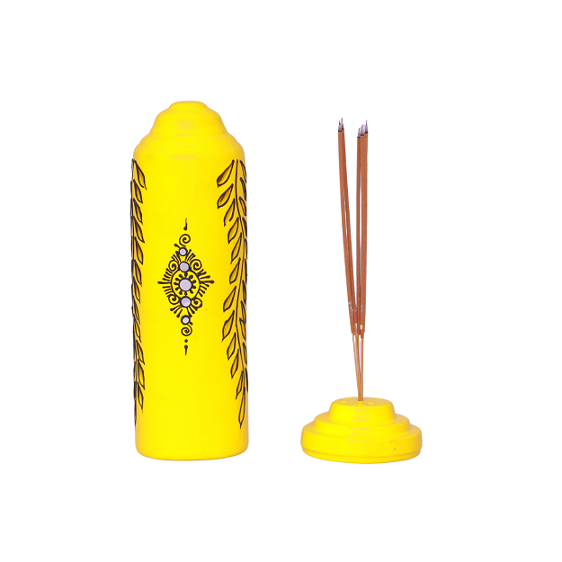Agarbatti Stand - Cylinder Yellow