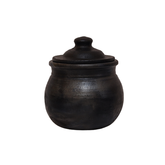 Curd Pot with Lid - Black