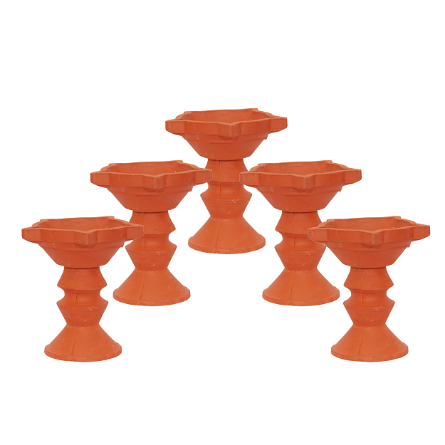 Star diya with big stand - 9x10 cm - pack of 10