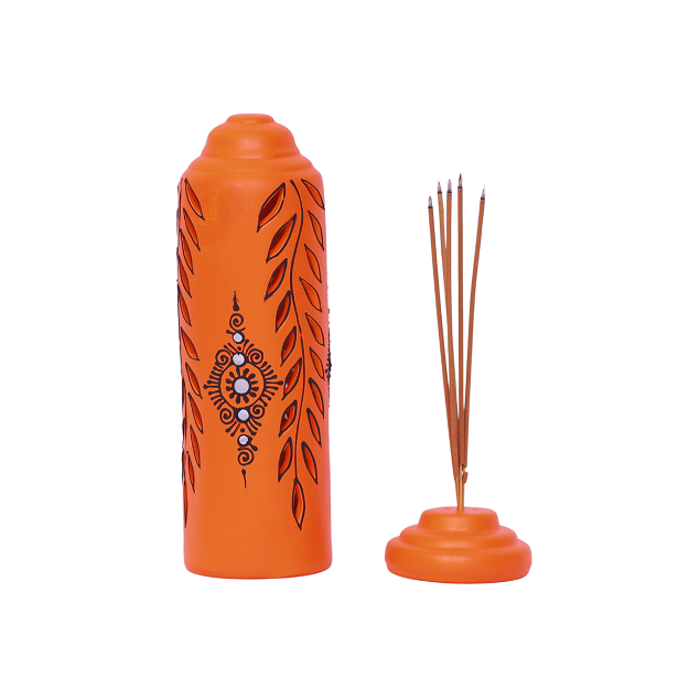 Agarbatti Stand - Cylinder Orange