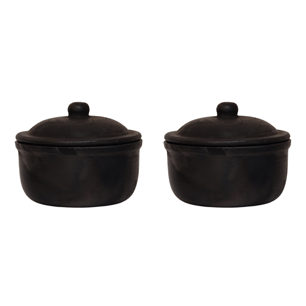 Bowl with Lid - Black - pack of 2