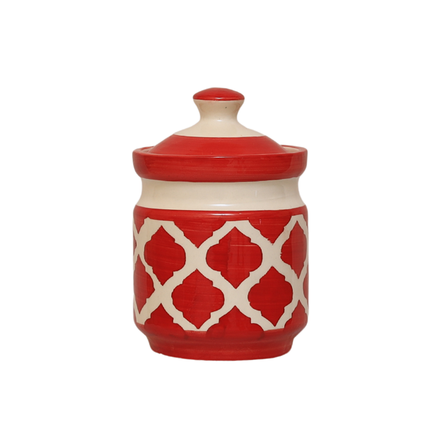 Pickle Jar with Lid - Ceramic red