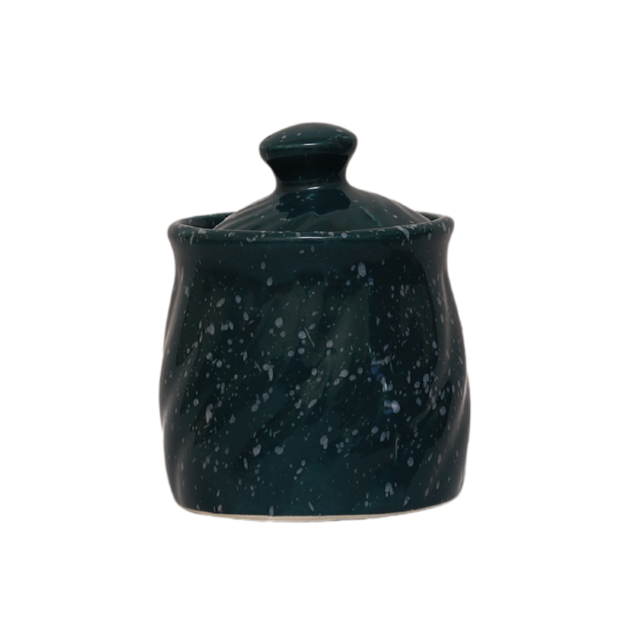 Storage Ceramic Jar with Lid - green