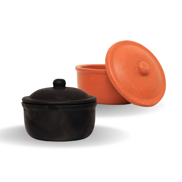 Bowl with Lid - 1 Black and 1 Brown Combo