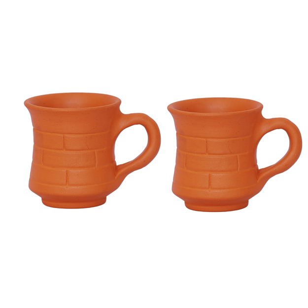 Tea Cup - brick design 10x7.5 cm - pack of 2