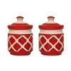 Pickle Jar with Lid - Ceramic red - pack of 2