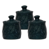 Storage Ceramic Jar with Lid - green - pack of 3