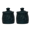 Storage Ceramic Jar with Lid - green - pack of 2