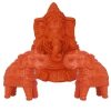 Ganesh Idol Big 13x16 cm and 2 Elephant Small 10x9 cm