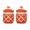 Pickle Jar with Lid - Ceramic orange - pack of 2