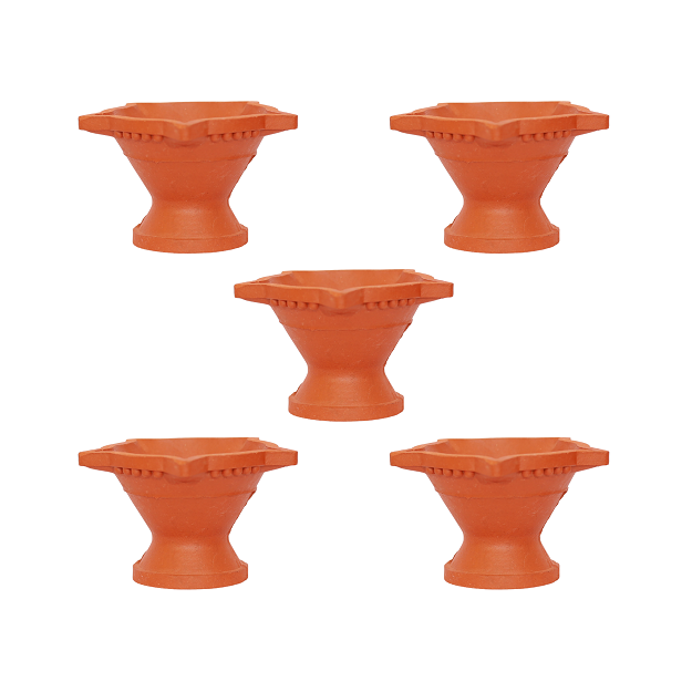 Star diya with small stand - 9x5.5 cm - pack of 10