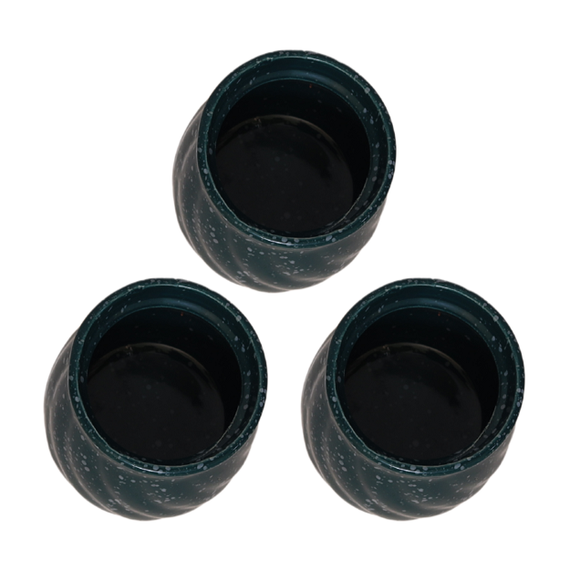 Storage Ceramic Jar with Lid - green - pack of 3