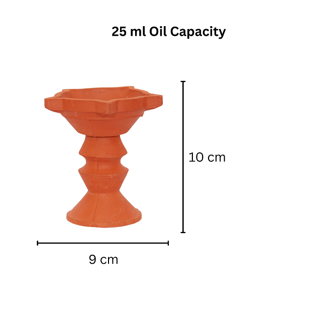 Star diya with big stand - 9x10 cm