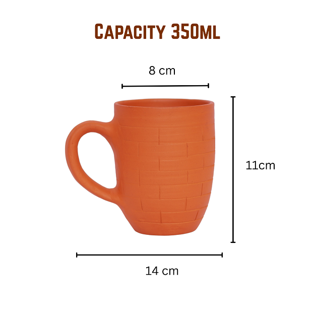 Tea Cup - brick design 14x11 cm