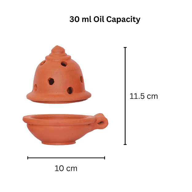 Diya with Lid - round hole