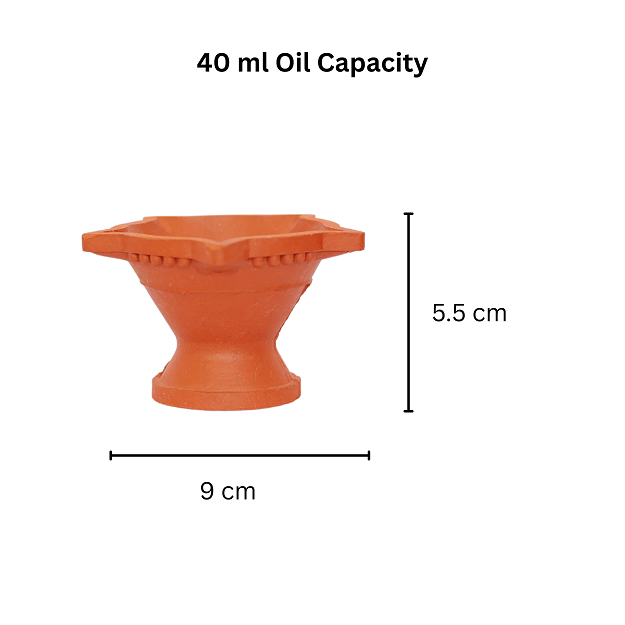 Star diya with small stand - 9x5.5 cm