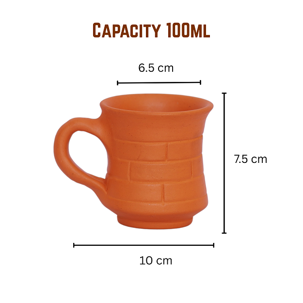 Tea Cup - brick design 10x7.5 cm