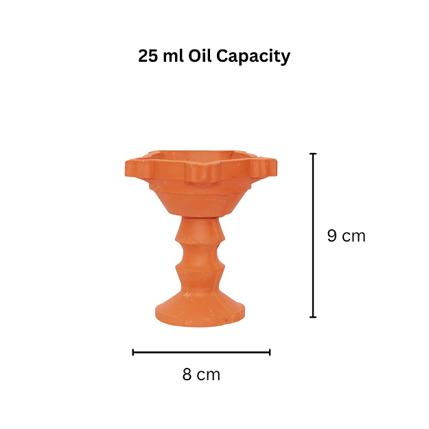 Star diya with big stand - 8x9 cm